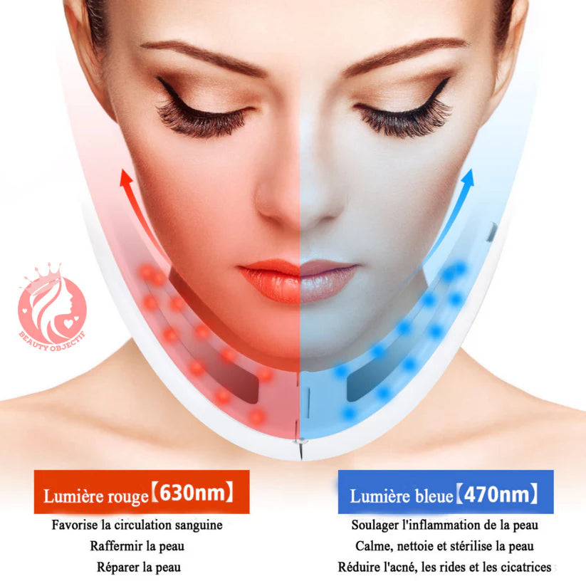 Appareil de minceur électrique du visage - Instrument à lumière LED pour resserrer la peau et anti-âge