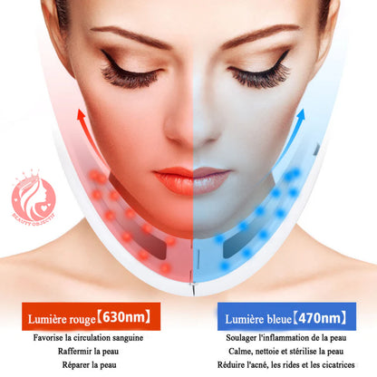 Appareil de minceur électrique du visage - Instrument à lumière LED pour resserrer la peau et anti-âge