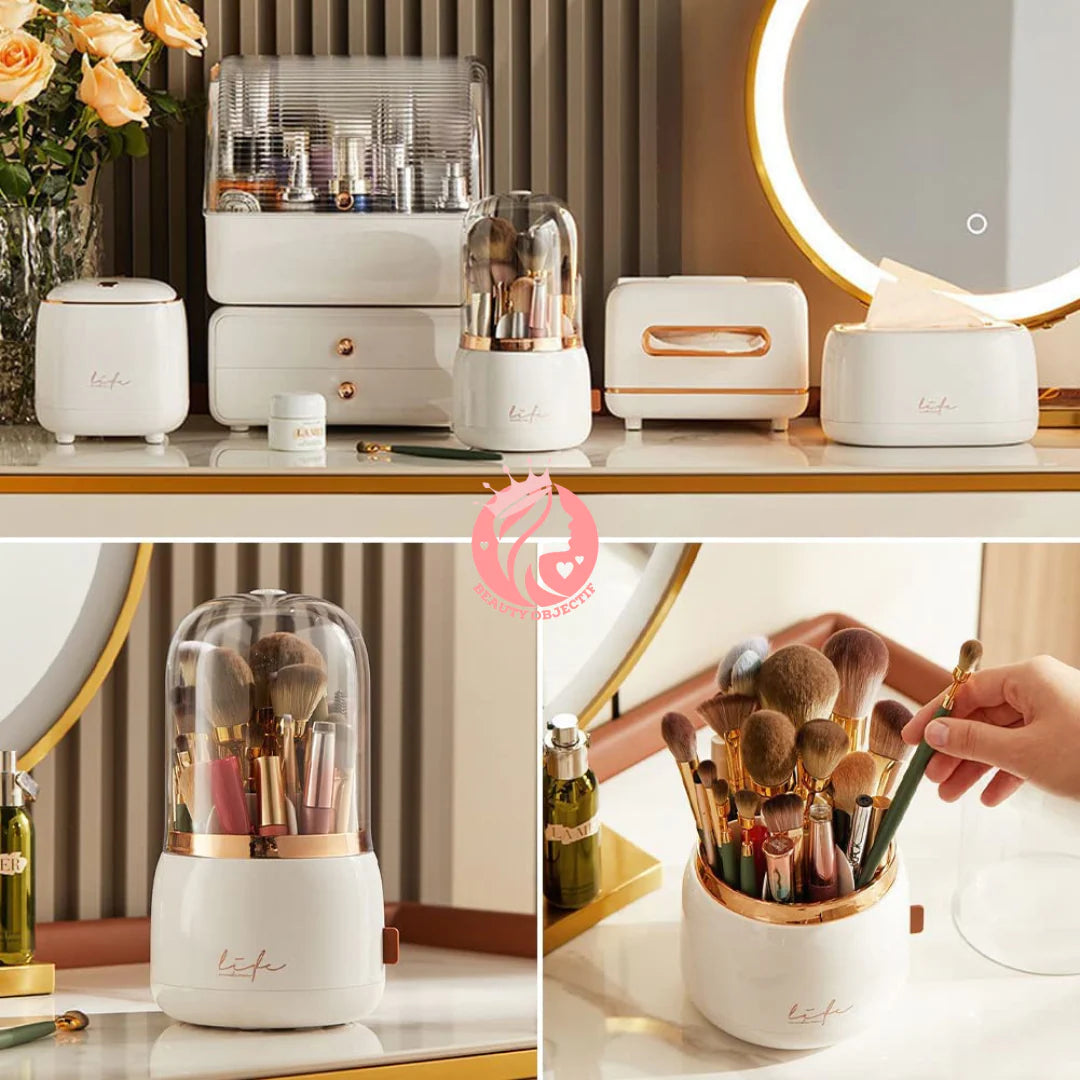 PORTE PINCEAUX MAQUILLAGE ROTATIF⎮ROTATING MAKEUP BRUSH™