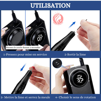 PONCEUSE à ONGLES RECHARGEABLE POUR MANUCURE ⎮NAILS DRILL™
